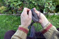 Création d'une chaussette en nålbindning